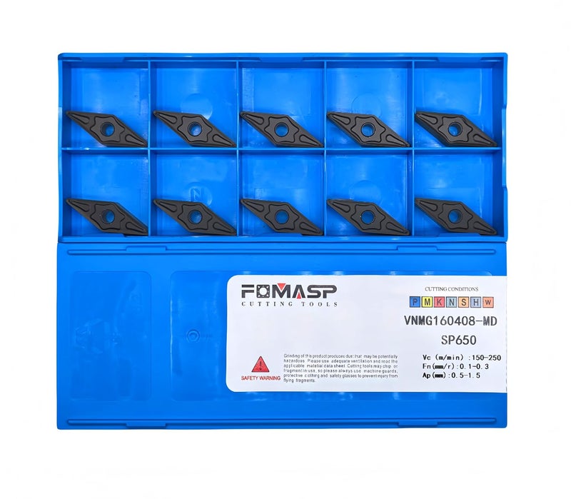 FomaSP VNMG332/VNMG160408-FPM CNC Carbide Turning Inserts for Semi-Finishing Steel Cutting,10 PCS. - Image 1